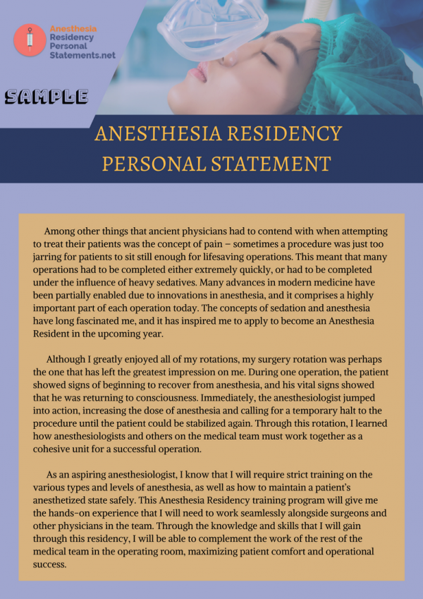 surgery residency personal statement examples